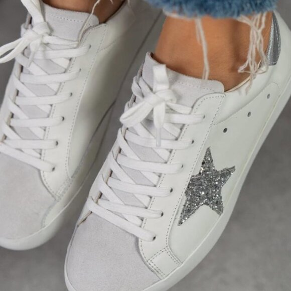 NEW VINTAGE HAVANA Carla Sneakers For Women White Silver 253 - Picture 8 of 9